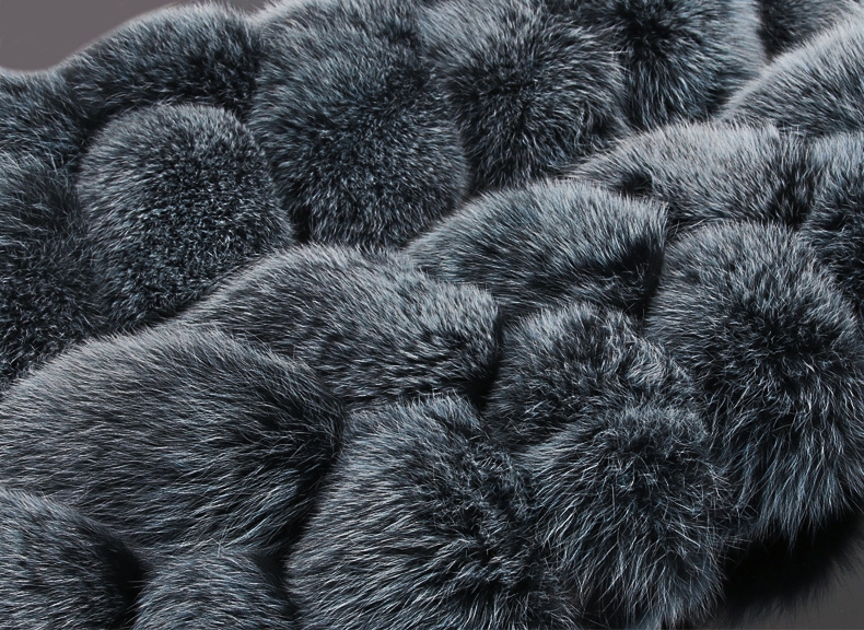 Hooded Long Fox Fur Vest 294-5