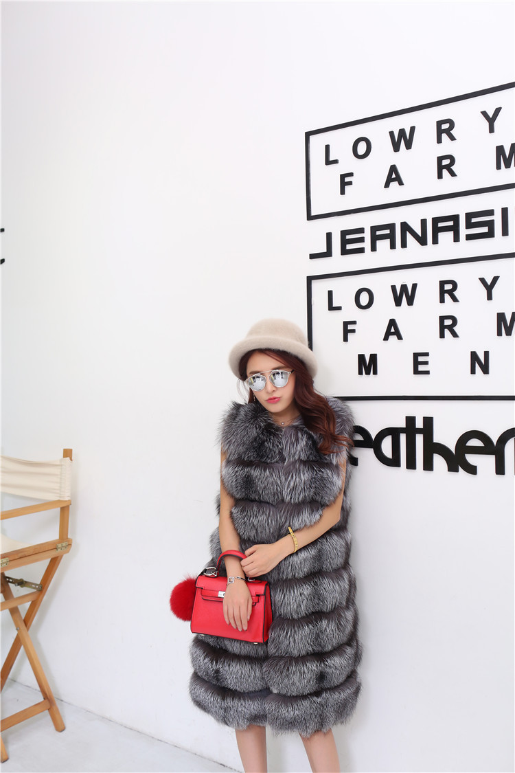 Silver Fox Fur Vest 808 Details 4