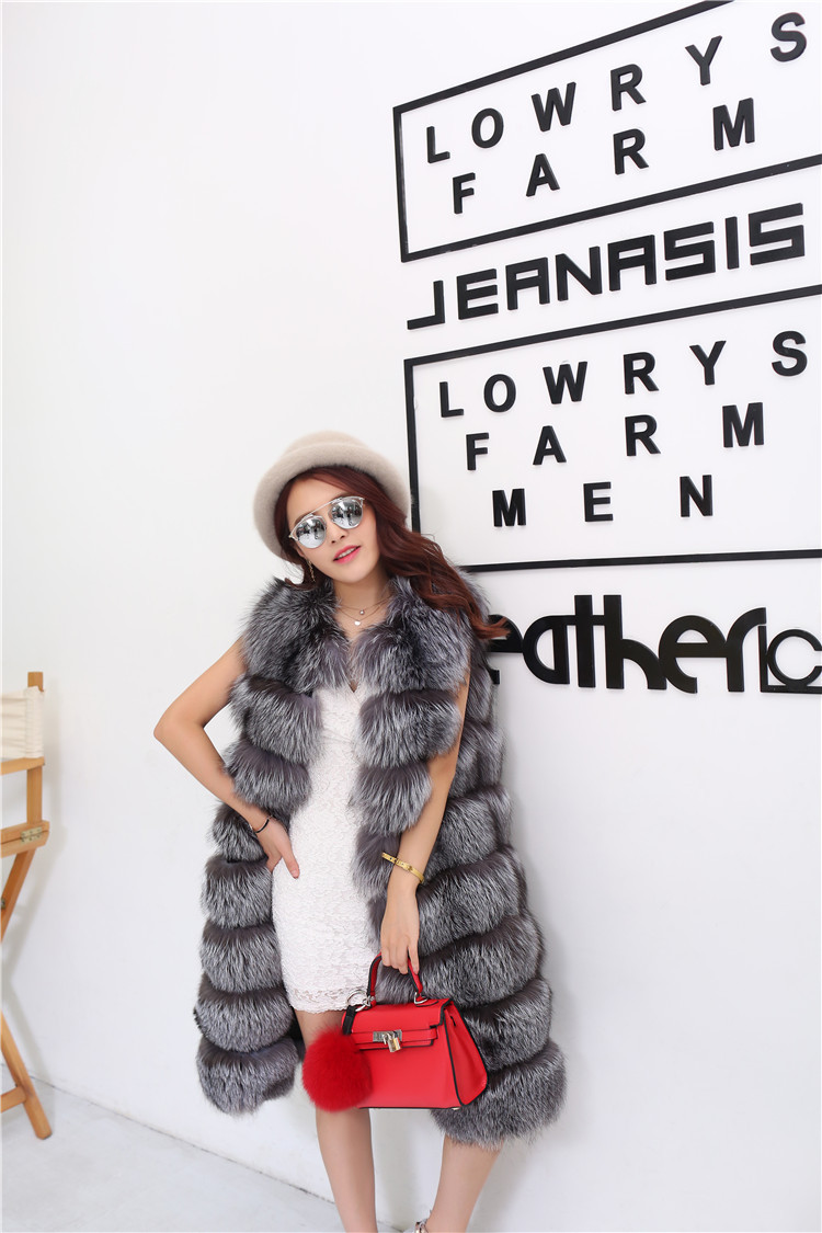 Silver Fox Fur Vest 808 Details 1