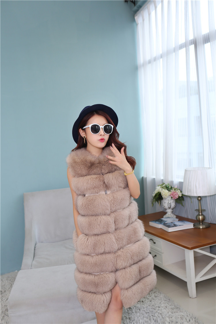 Fox Fur Long Vest 809 Details 4