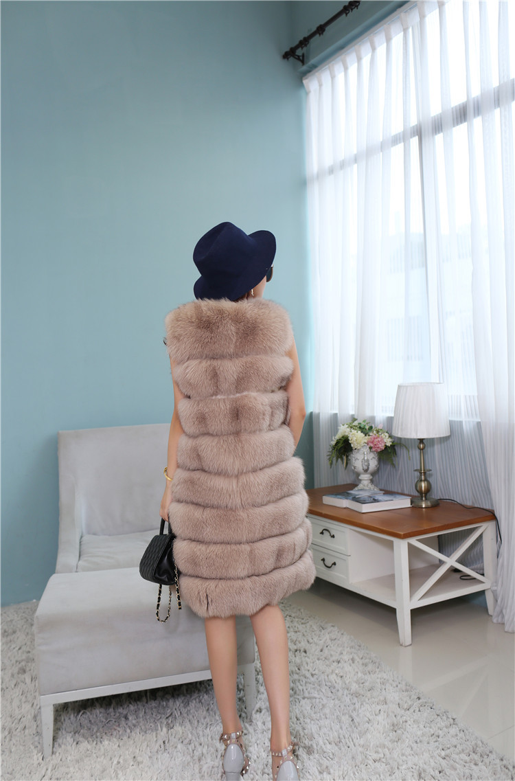 Fox Fur Long Vest 809 Details 3
