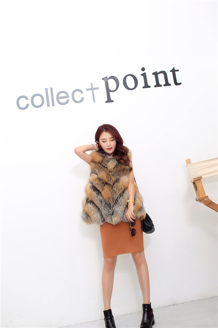 Silver Fox Fur Vest 814 Details 2