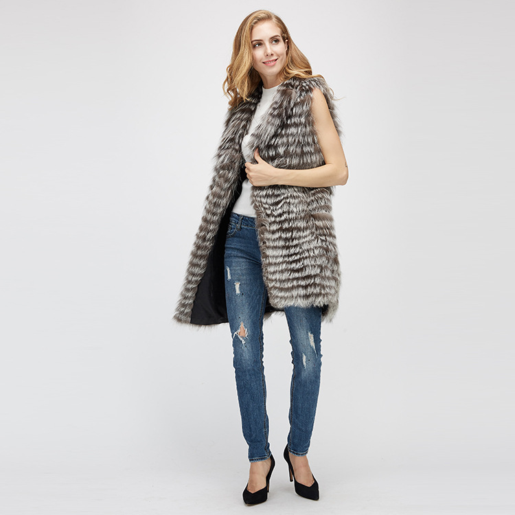 Silver Fox Fur Vest 968 Details 1