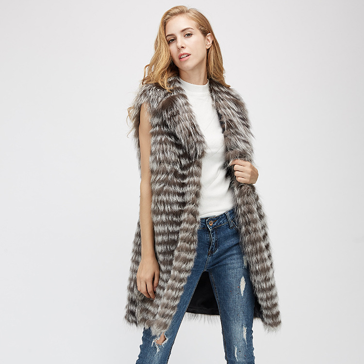 Silver Fox Fur Vest 968 Details 2