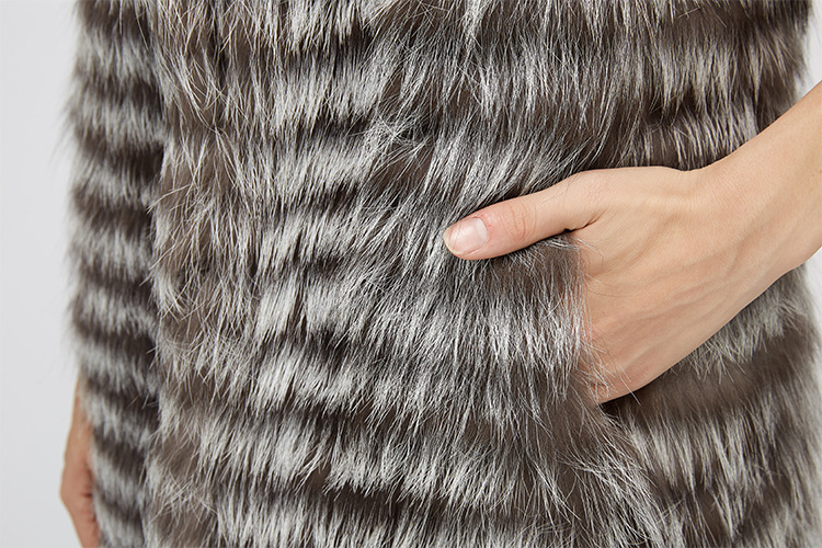 Silver Fox Fur Vest 968 Details 10