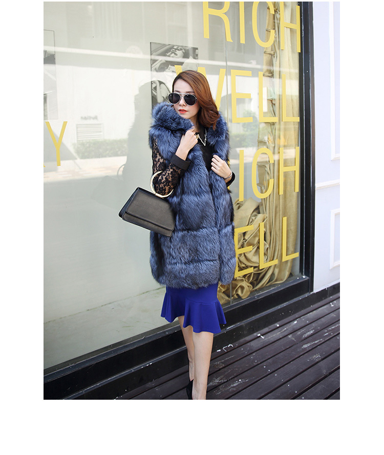 Hooded Fox Fur Vest 994 Details 4