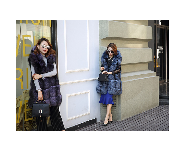 Hooded Fox Fur Vest 994 Details 3