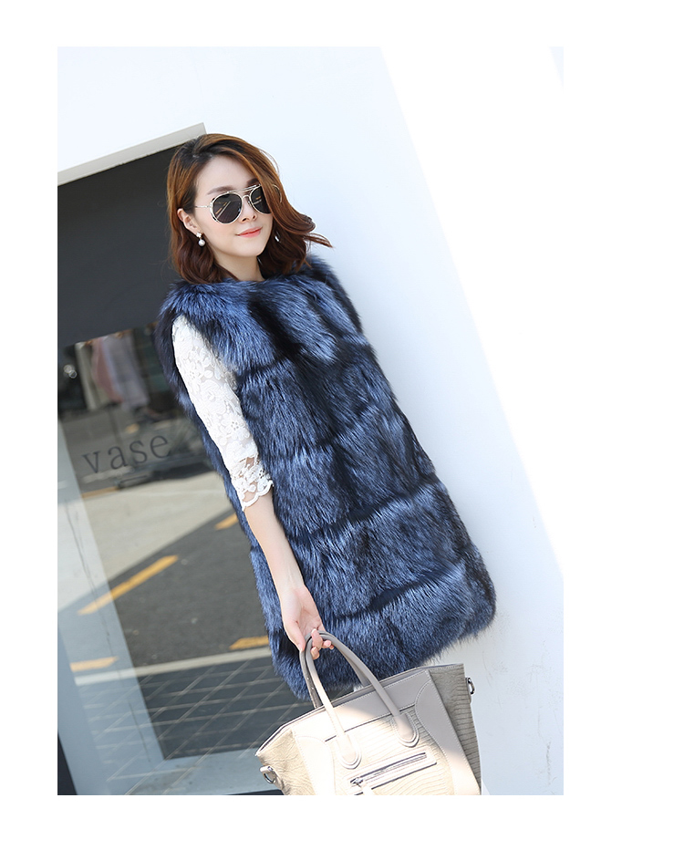 Silver Fox Fur Vest 995 Details 7