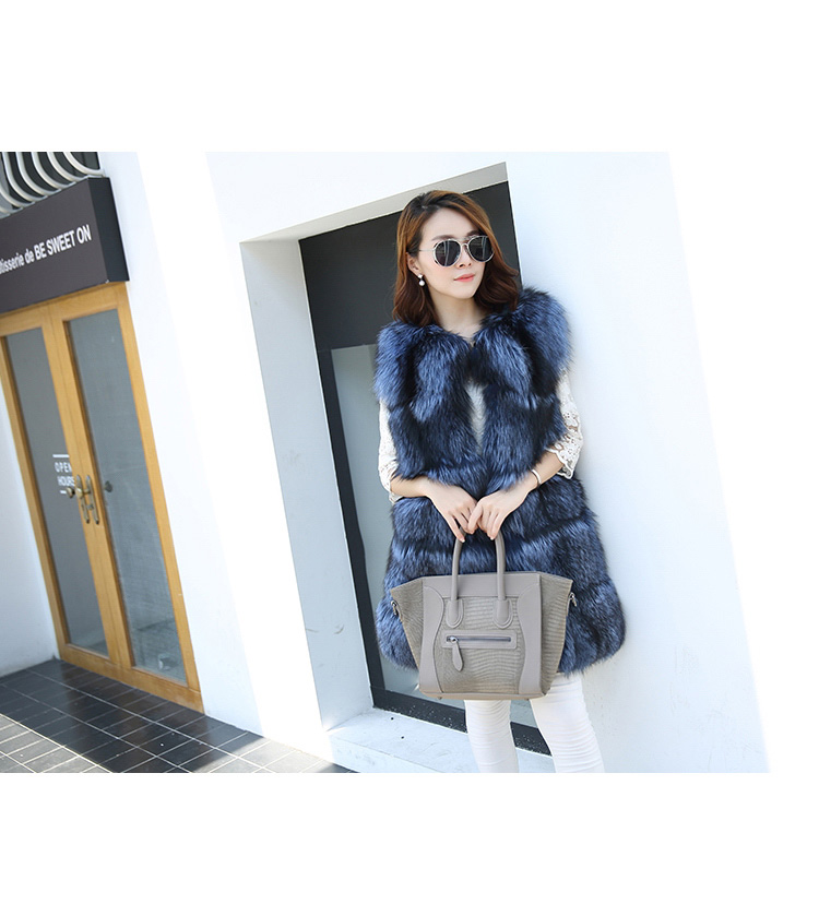 Silver Fox Fur Vest 995 Details 1