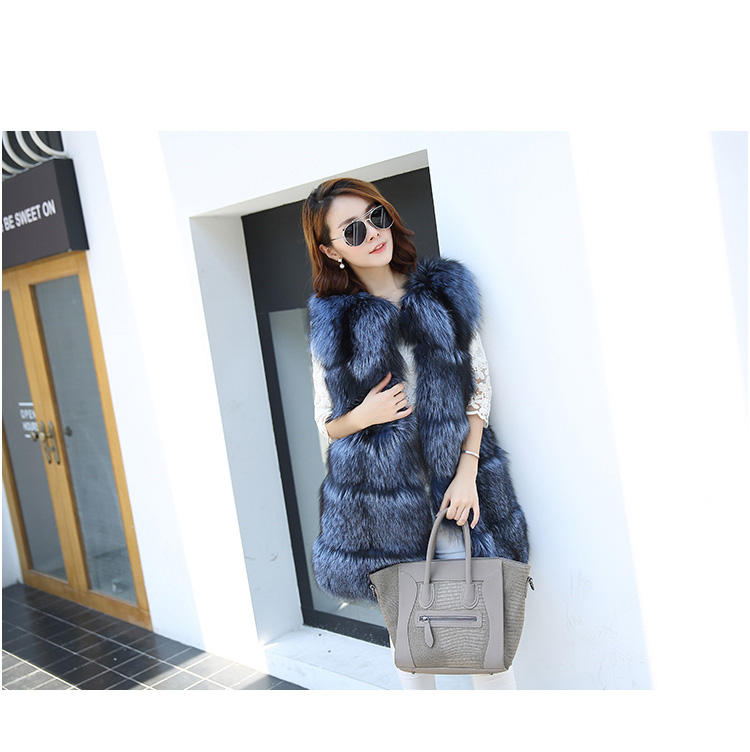 Silver Fox Fur Vest 995 Details 3
