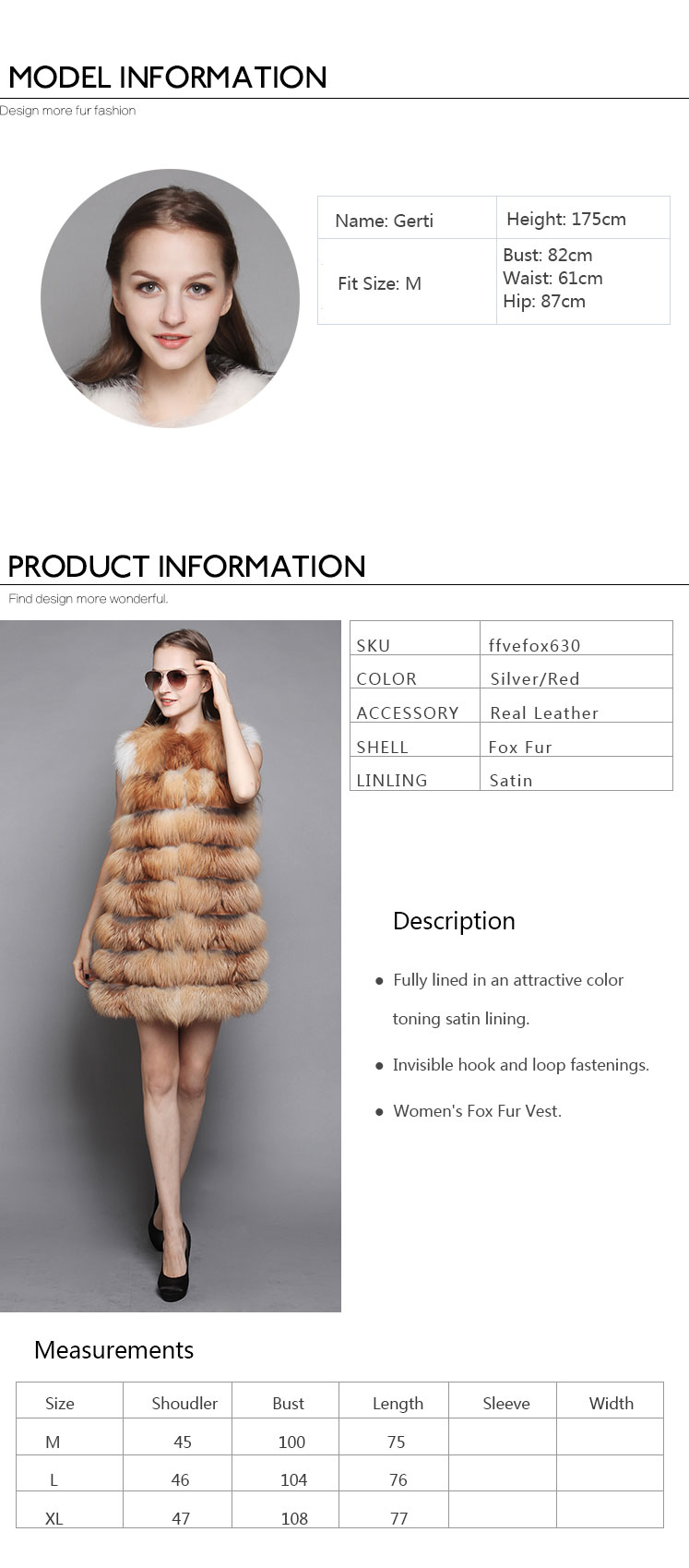 Women's Fox Fur Vest  631_02