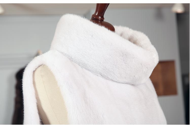 Funnel Collar Pullover Mink Fur Vest 0050-4