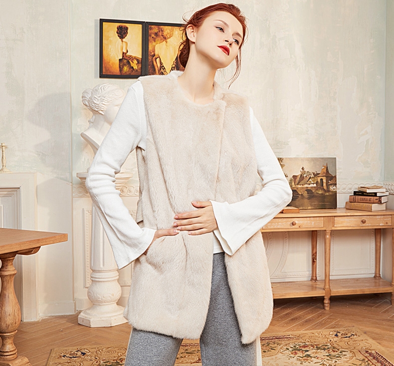 Mink Fur Vest with Cashmere Back 298-1