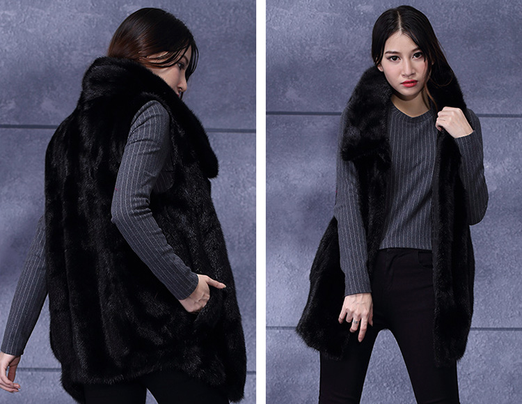 Black Mink Fur Vest 739 Details 2