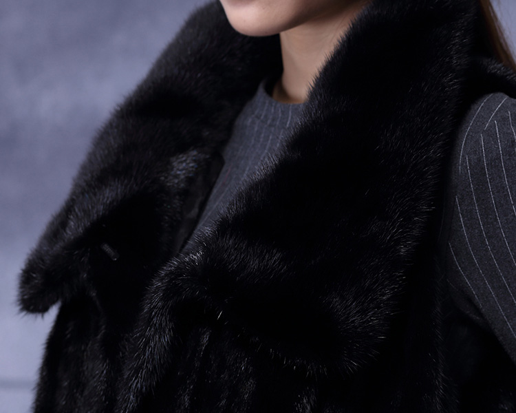 Black Mink Fur Vest 739 Details 4