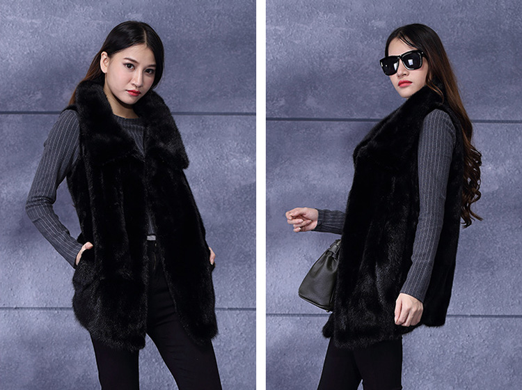 Black Mink Fur Vest 739 Details 1