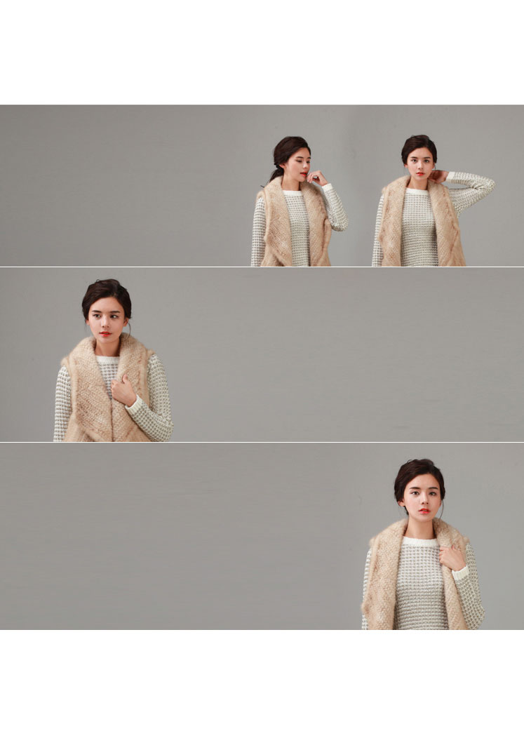 Knitted Mink Fur Vest 844 Details 4