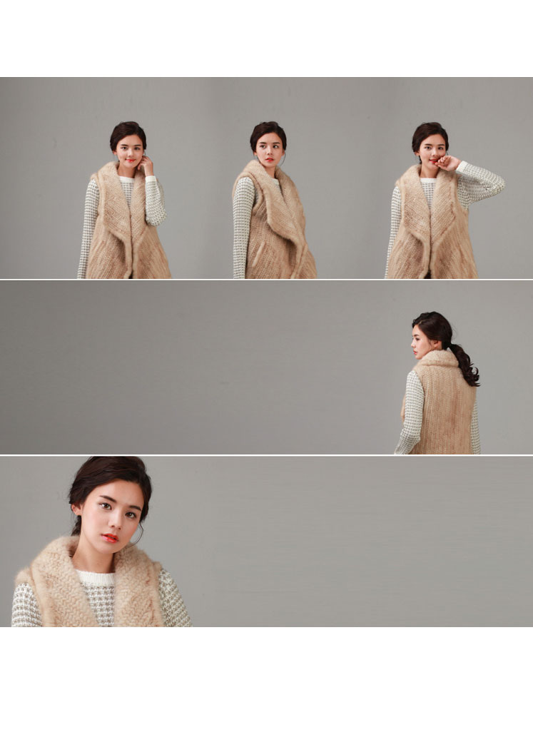 Knitted Mink Fur Vest 844 Details 2