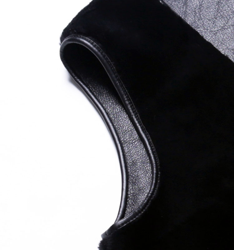Full Length Reversible Shearling Sheepskin Belt Vest 702 Details 4