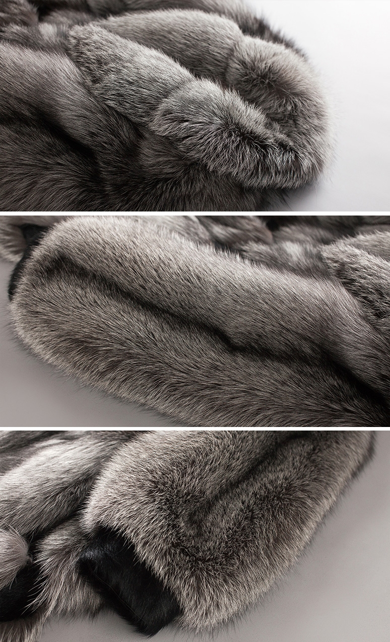 Men's Silver Fox Fur Coat 351-3