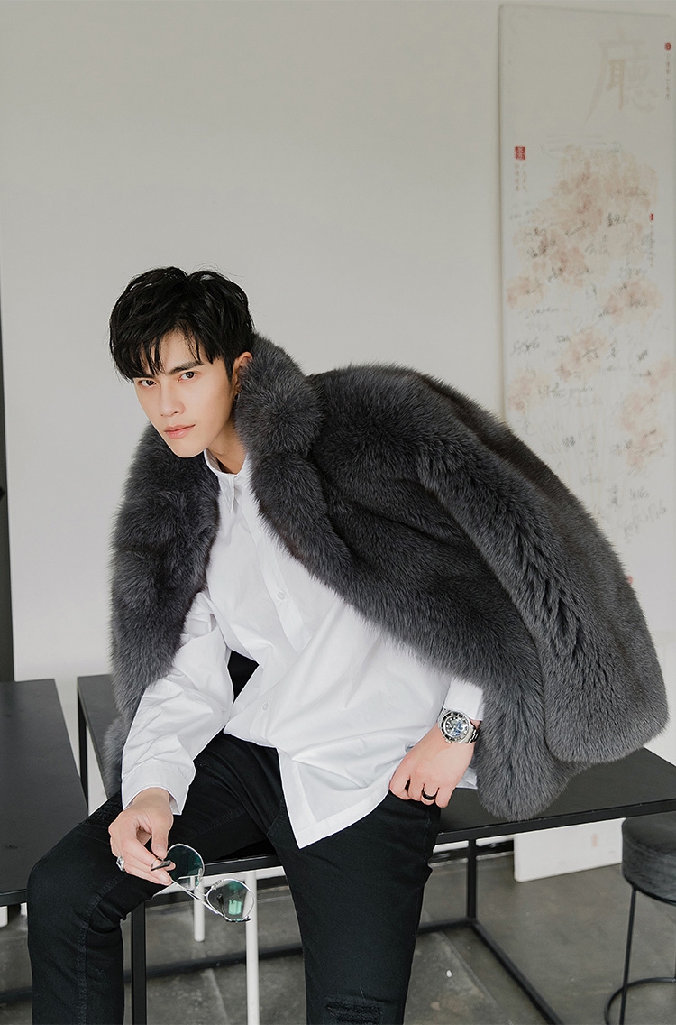 Men's Fox Fur Coat 379-11