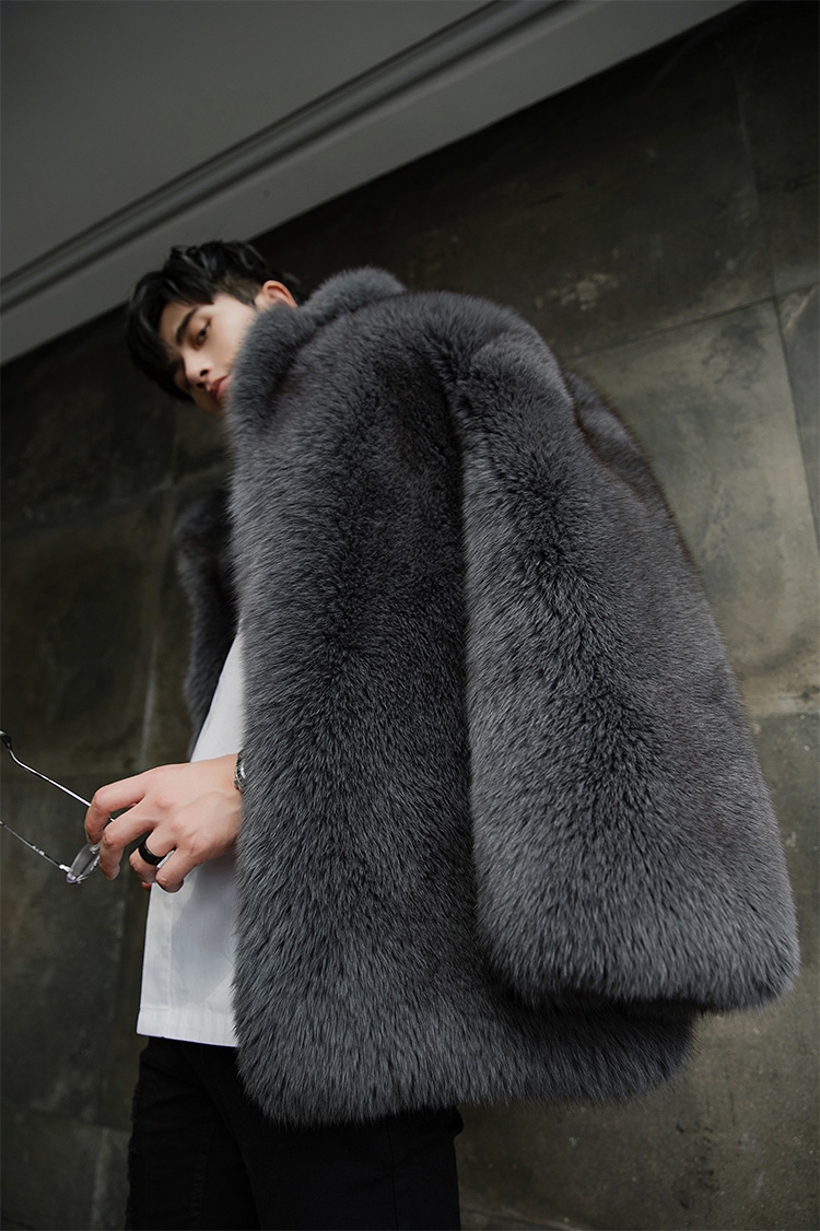 Men's Fox Fur Coat 379-10