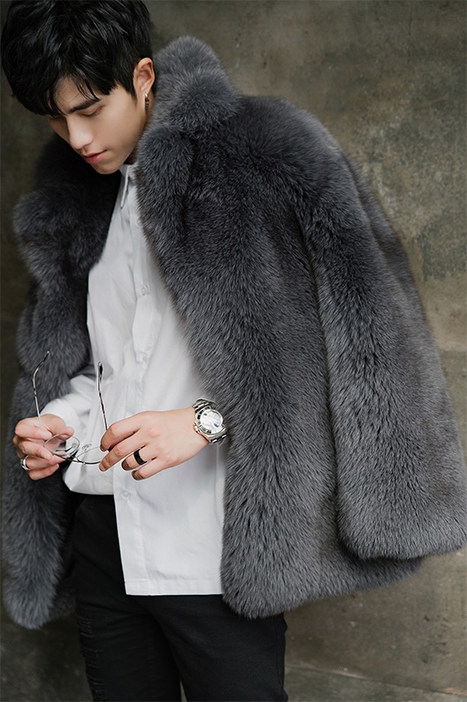 Men's Fox Fur Coat 379-8
