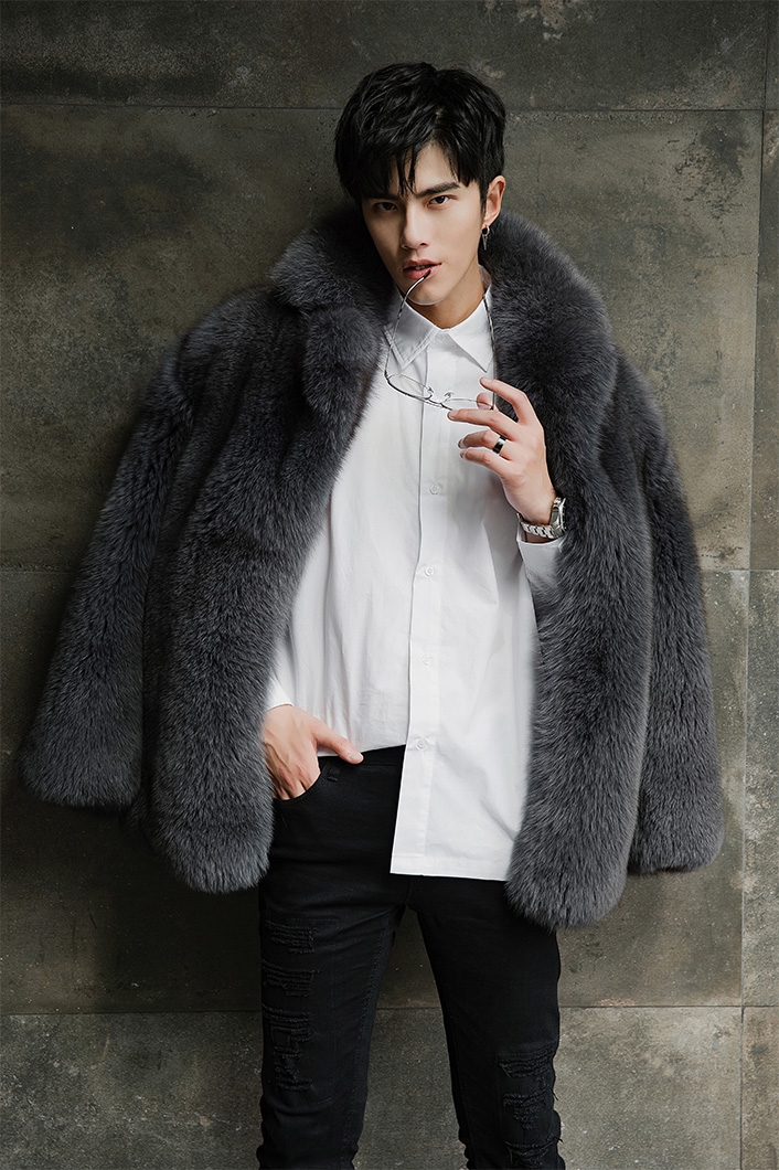 Men's Fox Fur Coat 379-9