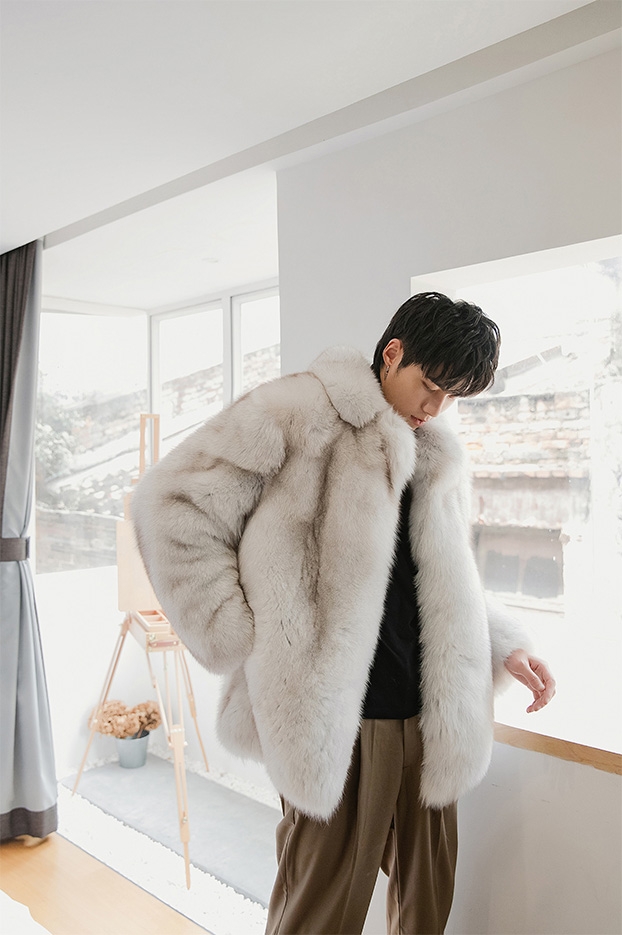 Men's Fox Fur Coat 380-5