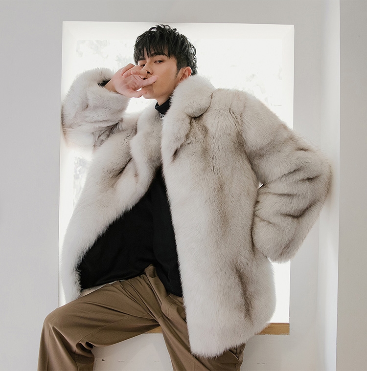 Men's Fox Fur Coat 380-4