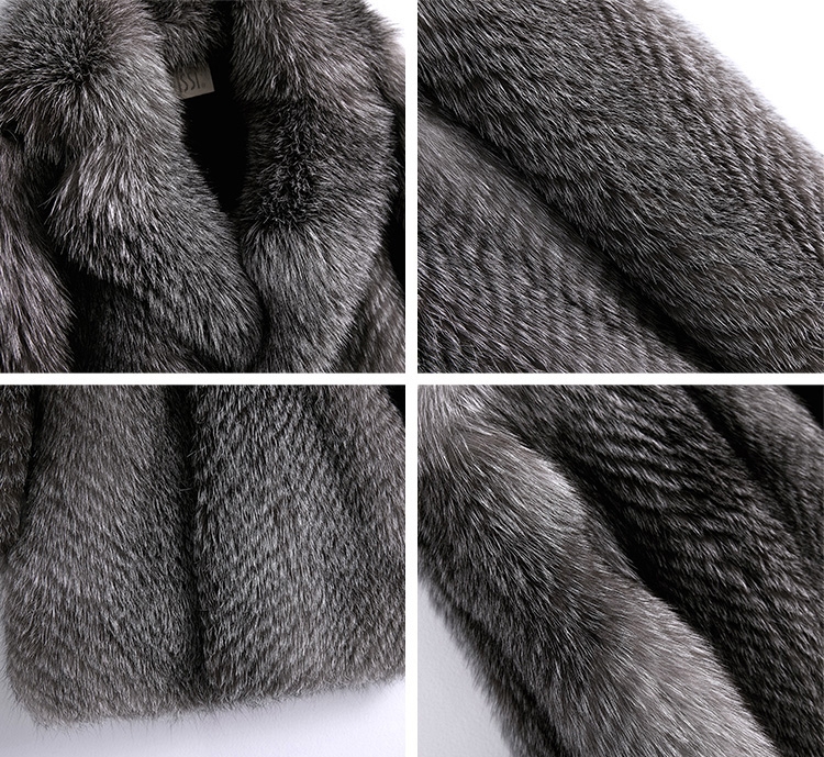 Men's Silver Fox Fur Coat 385-4