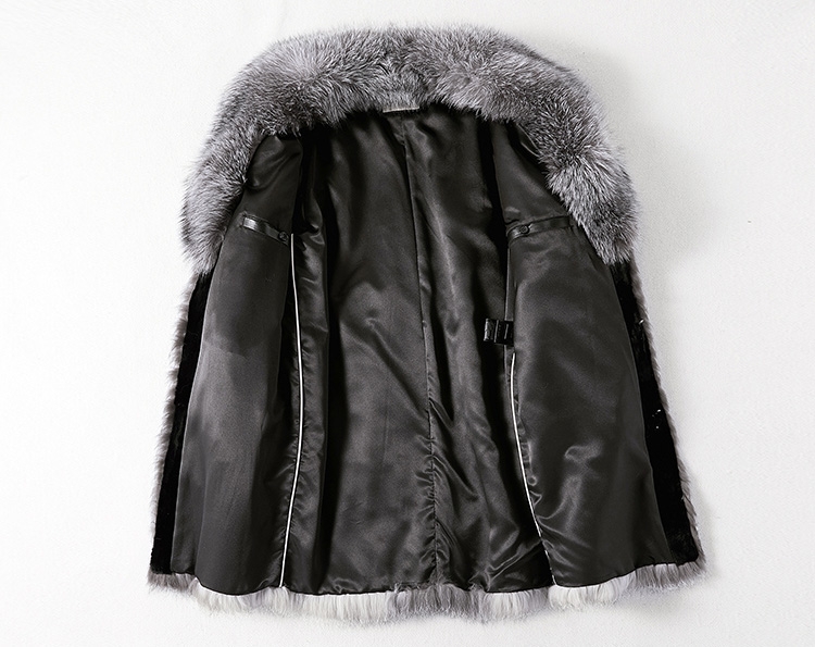 Men's Silver Fox Fur Coat 385-2