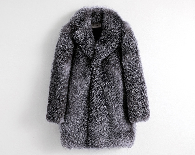 Men's Silver Fox Fur Coat 385-1