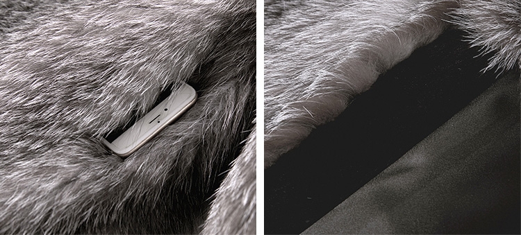 Men's Silver Fox Fur Coat 385-5