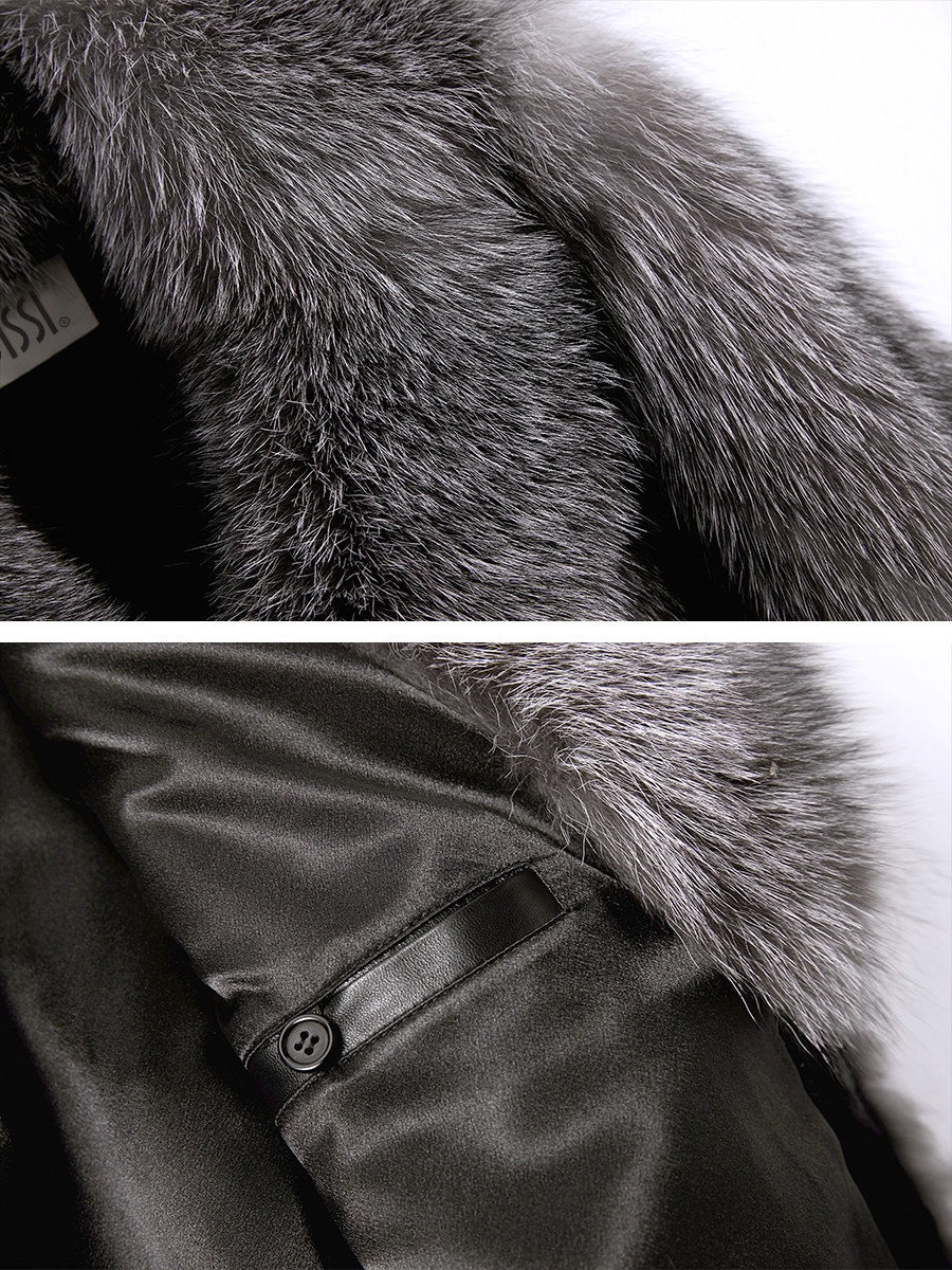 Men's Silver Fox Fur Coat 385-6