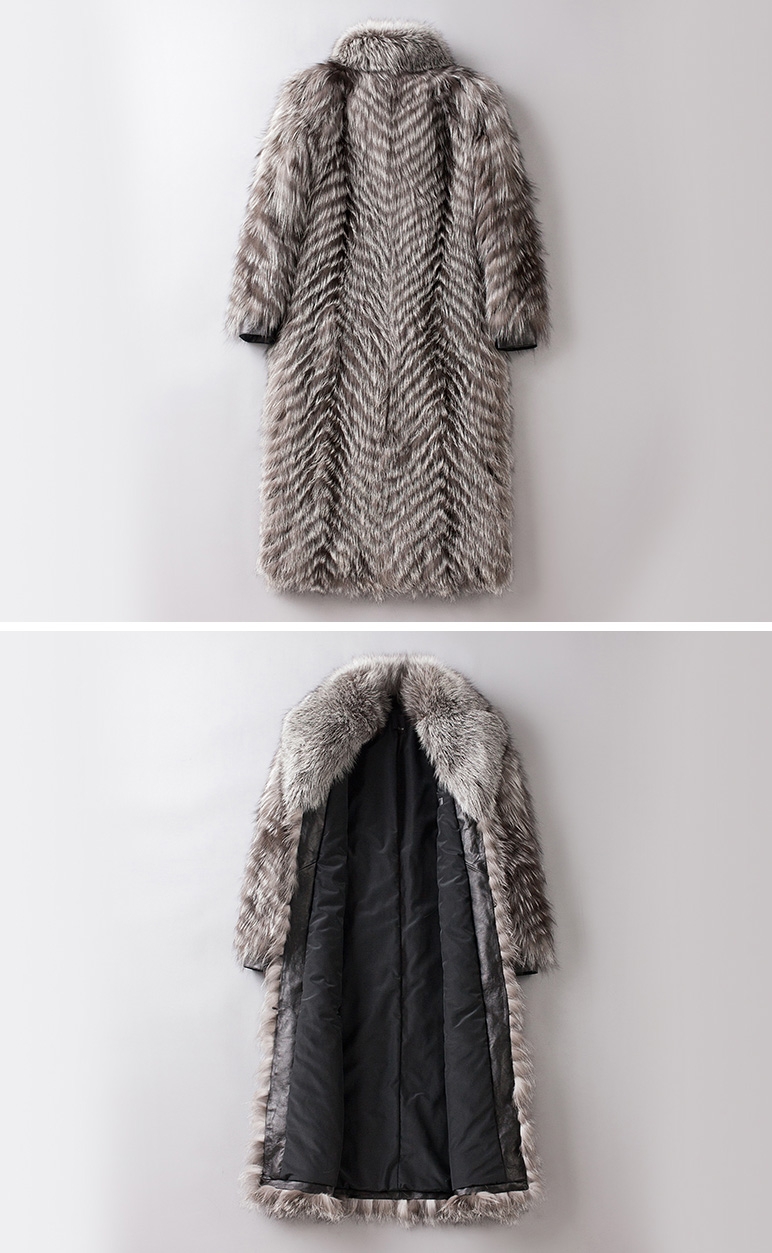 Men's Silver Fox Fur Coat 400-2
