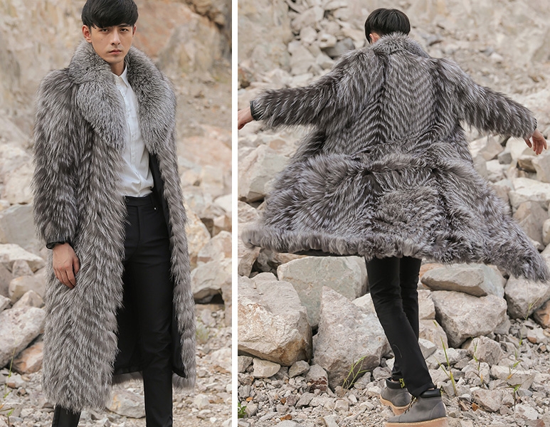 Men's Silver Fox Fur Coat 400-5