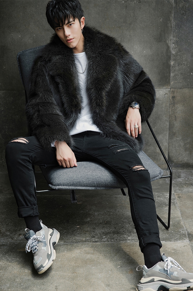 Men's Raccoon Fur Coat 383-8