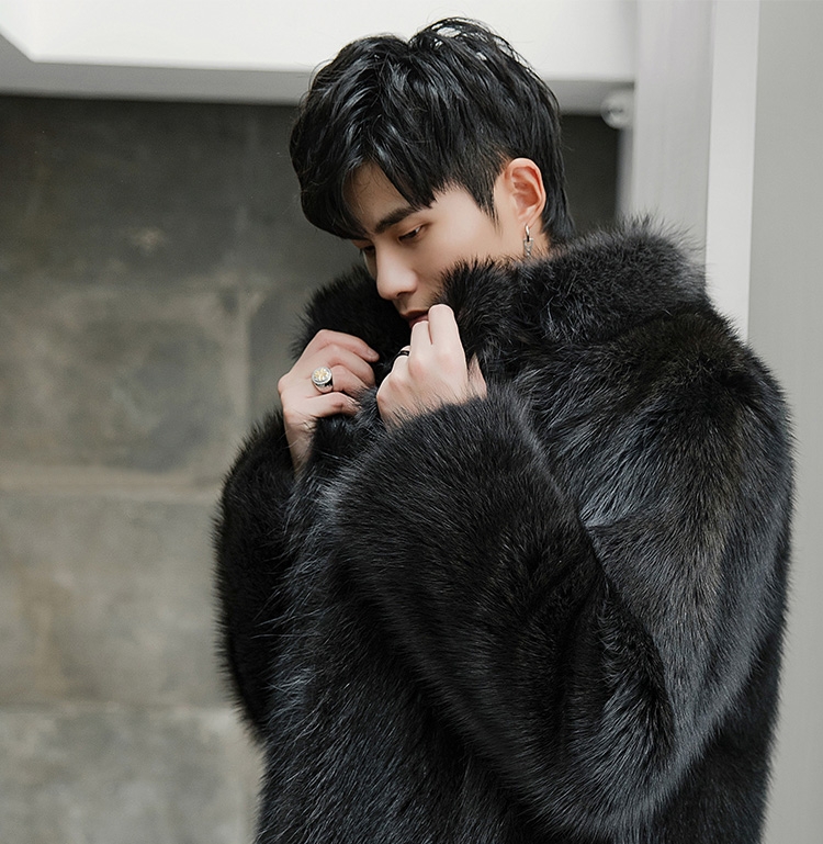Men's Raccoon Fur Coat 384-7