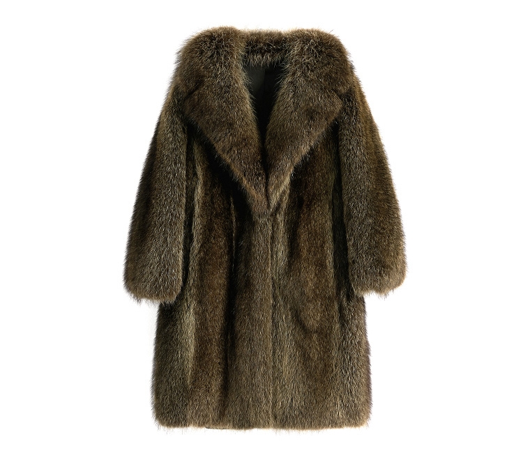 Men's Raccoon Fur Coat 384b-1