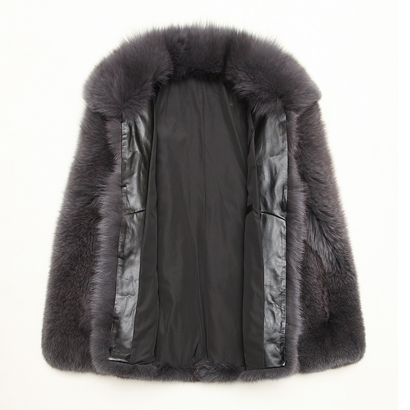 Men's Fox Fur Bomber Jacket 387-2