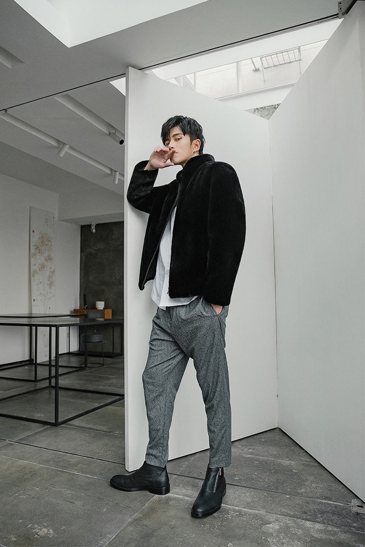 Men's Mink Fur Jacket 391-8