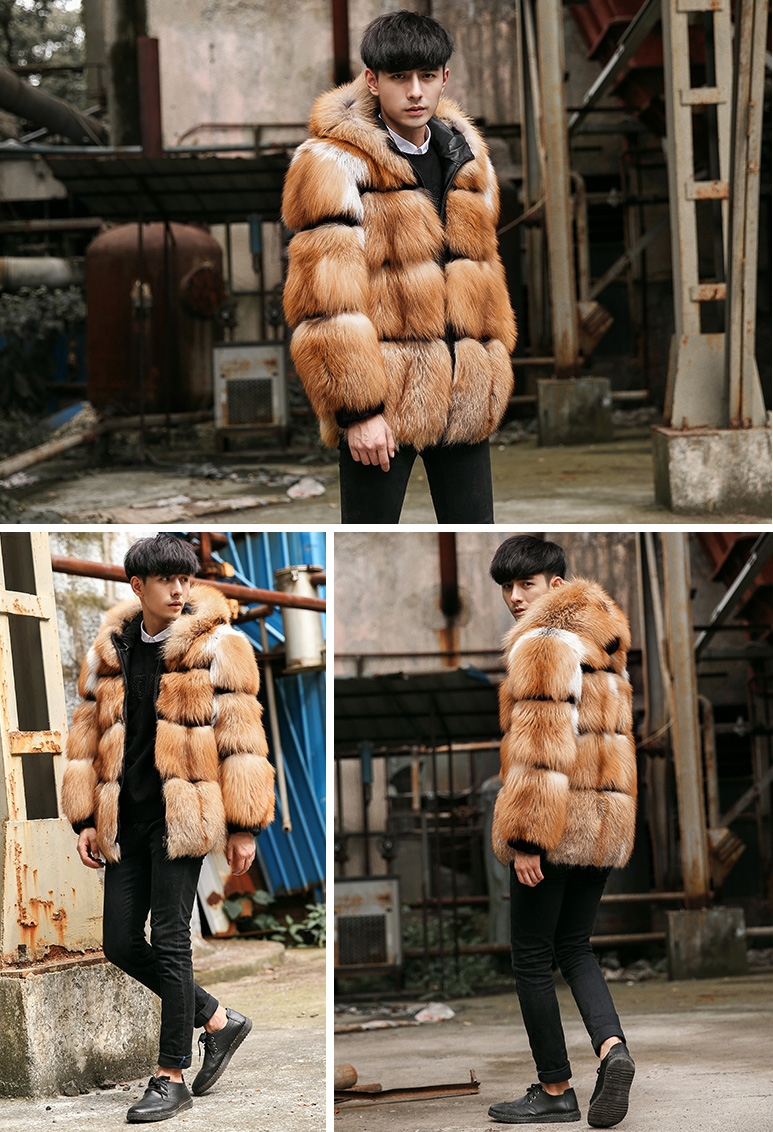 Men's Red Fox Fur Jacket 357-2