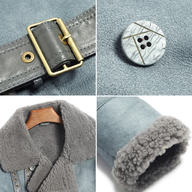 Men's Shearling Sheepskin Long Coat 0058-5