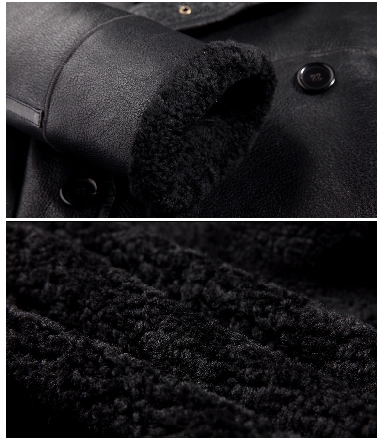 Men's Shearling Sheepskin Long Coat 0058-3