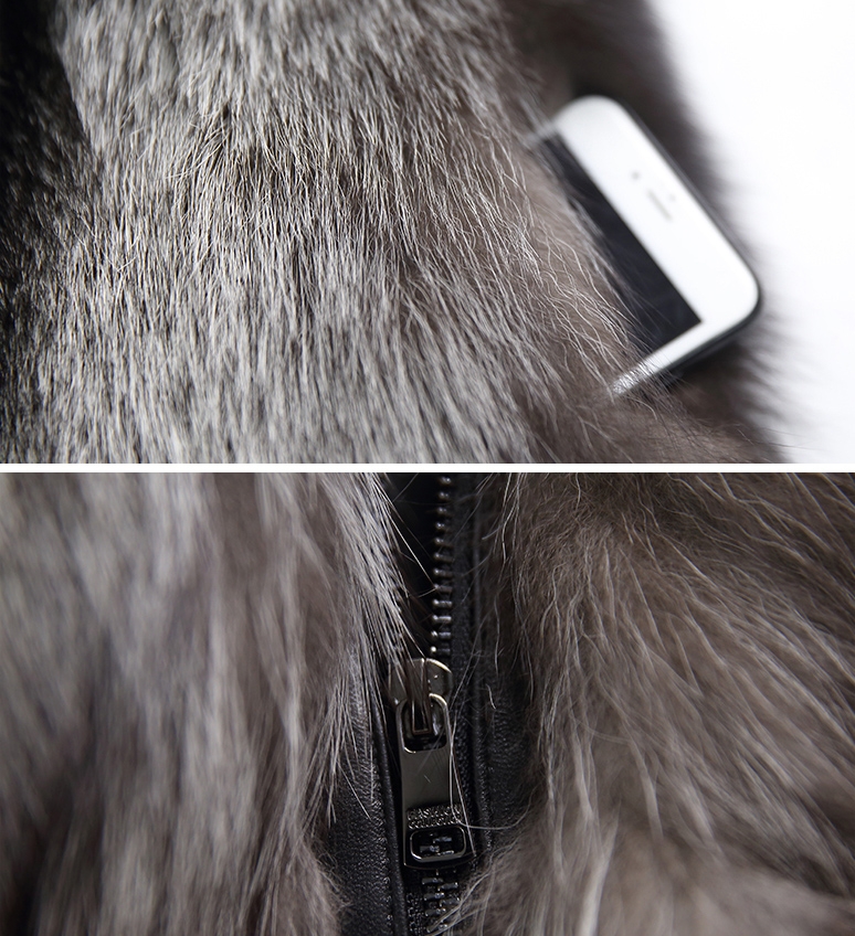 Men's Silver Fox Fur Zipped Vest 0010-8