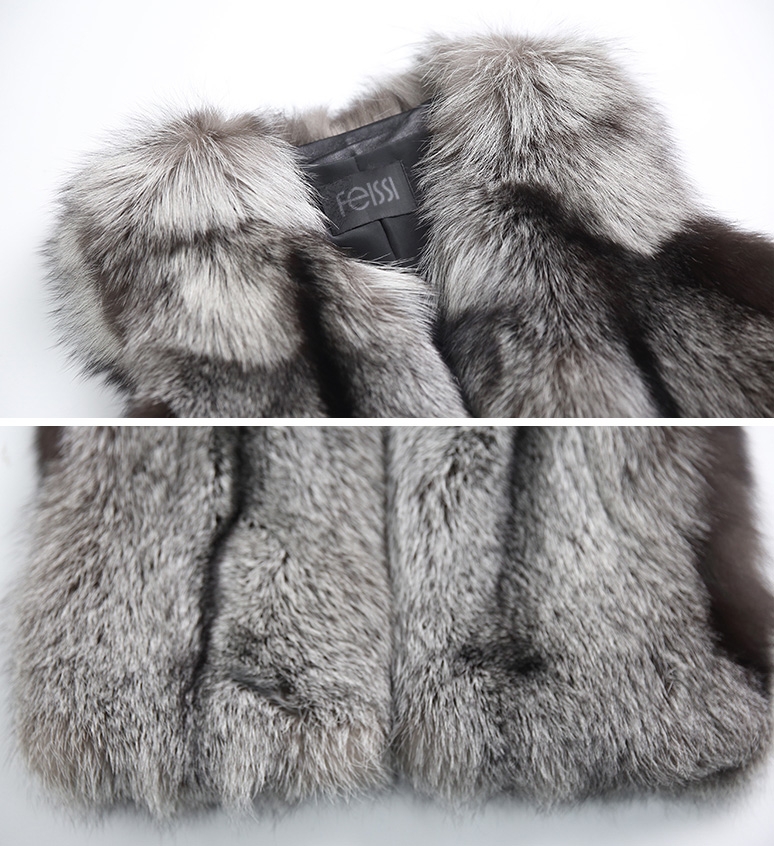 Men's Silver Fox Fur Zipped Vest 0010-7